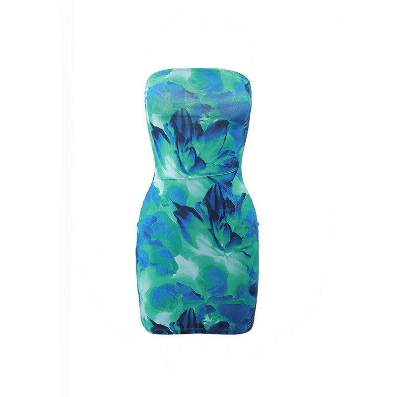 Damen Minikleid mit floralem Print und figurbetontem Schnitt Echo Archiv