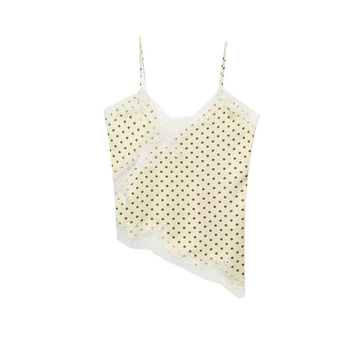 Damen-Spitzen-Camisole mit asymmetrischem Schnitt und eleganten Punkten Echo Archiv