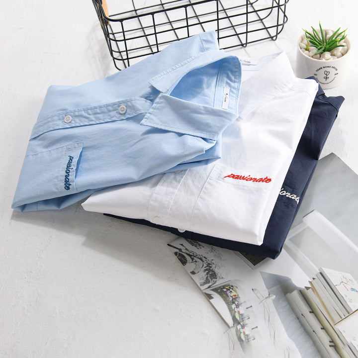 Herren Relaxed-Fit Baumwoll-Overshirt mit Stickerei auf Brusttasche Echoarchiv