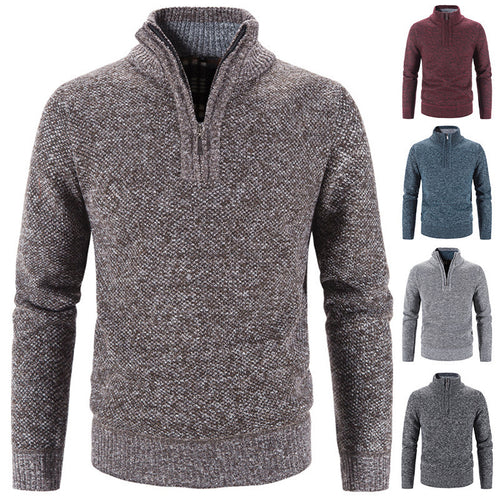 Herren modischer Rollkragenpullover mit elegantem Reißverschluss Echoarchiv