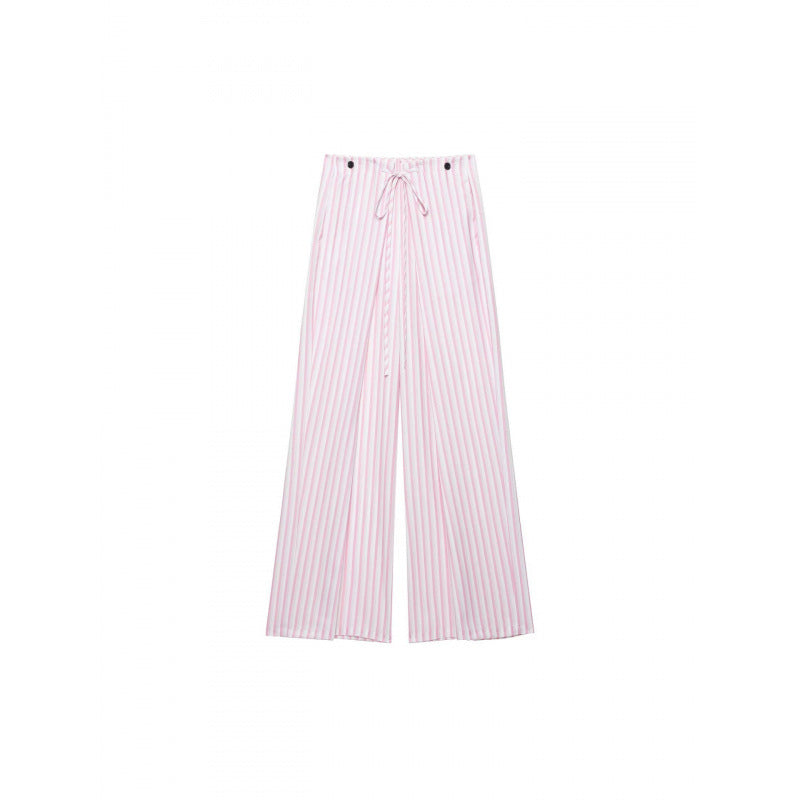 Damen Weite High‑Waist Palazzohose mit Tunnelzug und feinem Streifenmuster Echo Archiv