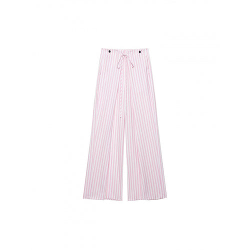 Damen Weite High‑Waist Palazzohose mit Tunnelzug und feinem Streifenmuster Echo Archiv