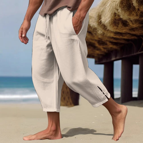 Herren Lässige Strandhose mit verstellbarem Bund und praktischen Seitentaschen Echoarchiv