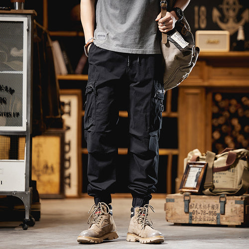 Herren Multifunktionale Cargo-Jogginghose mit D-Ringen, Reißverschluss‑Klappen und elastischen Bündchen Echo Archiv