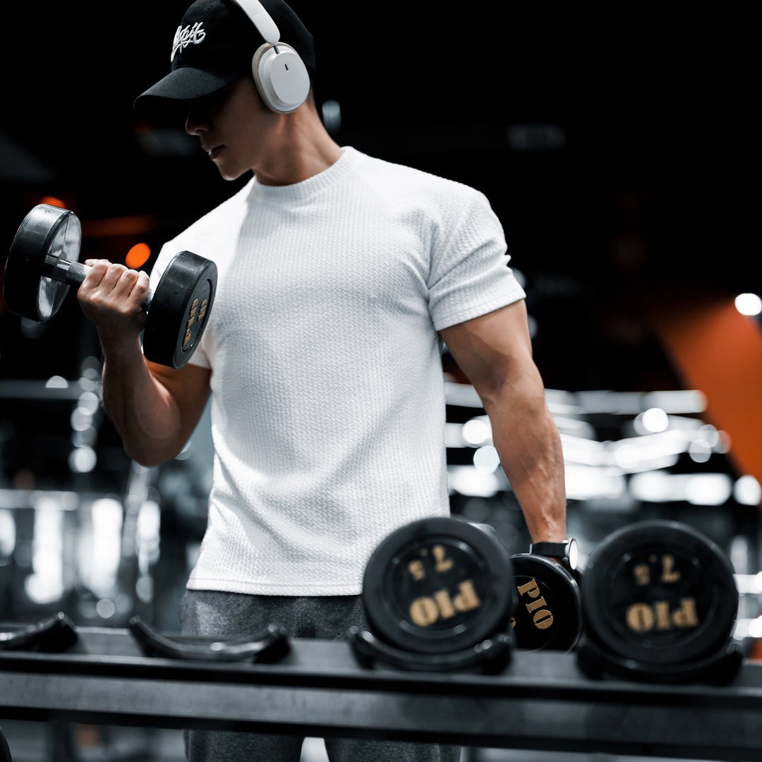 Herren Fitnessshirt mit strukturiertem Gewebe Echoarchiv