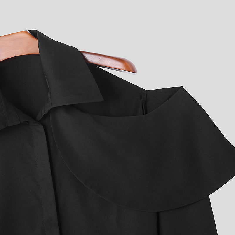 Damen Modische Bluse mit asymmetrischem Kragen und hochwertiger Verarbeitung Echoarchiv