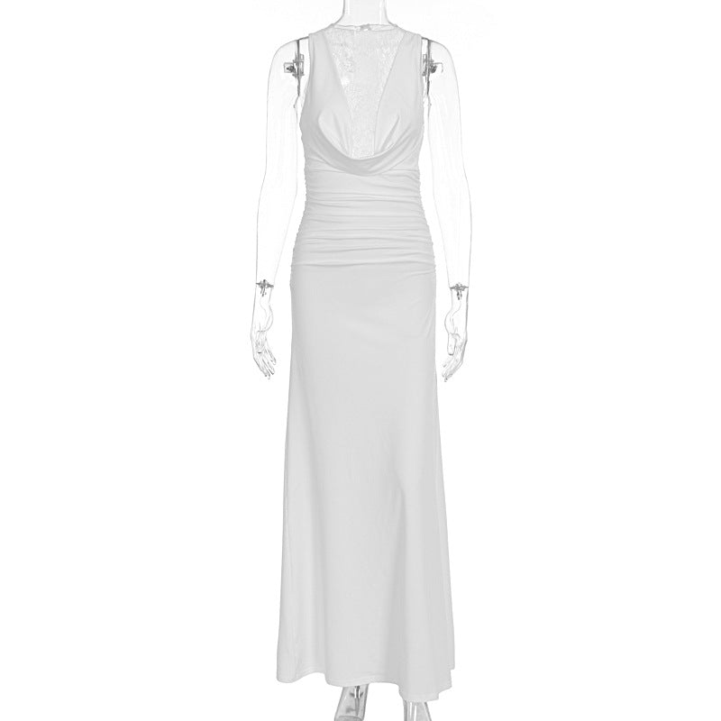 Damen Elegantes Maxikleid mit elegantem Neckholder-Design und raffinierter Spitzenlage Echo Archiv