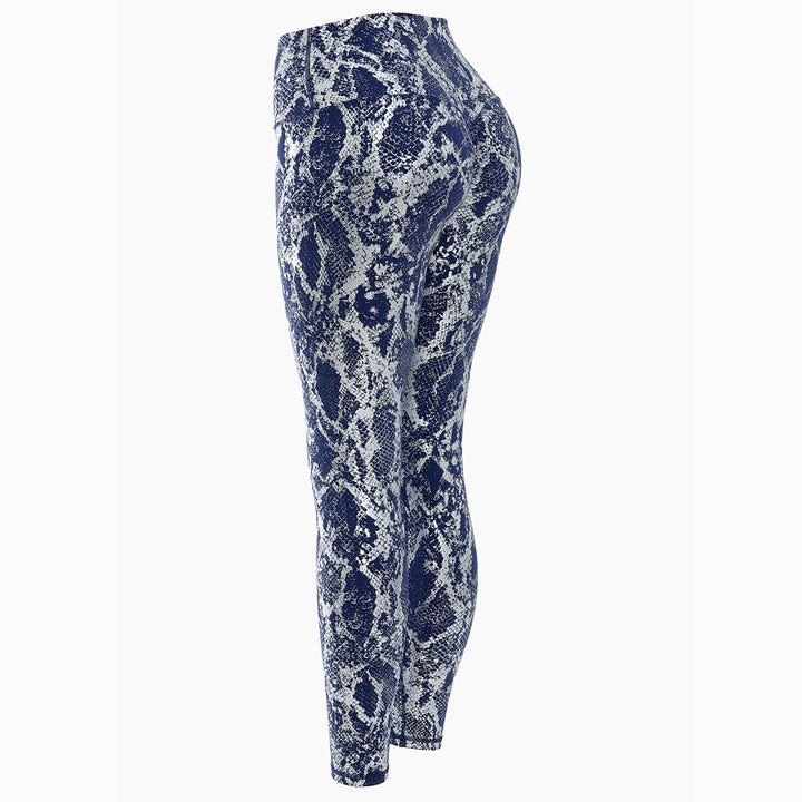 Damen nan hoch taillierte Sportleggings mit formender Kompression und strukturierter Schlangenprägung Echo Archiv