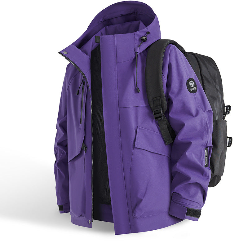 Herren technische Allwetterjacke mit praktischen Taschen und verstellbarem Kragen Echoarchiv