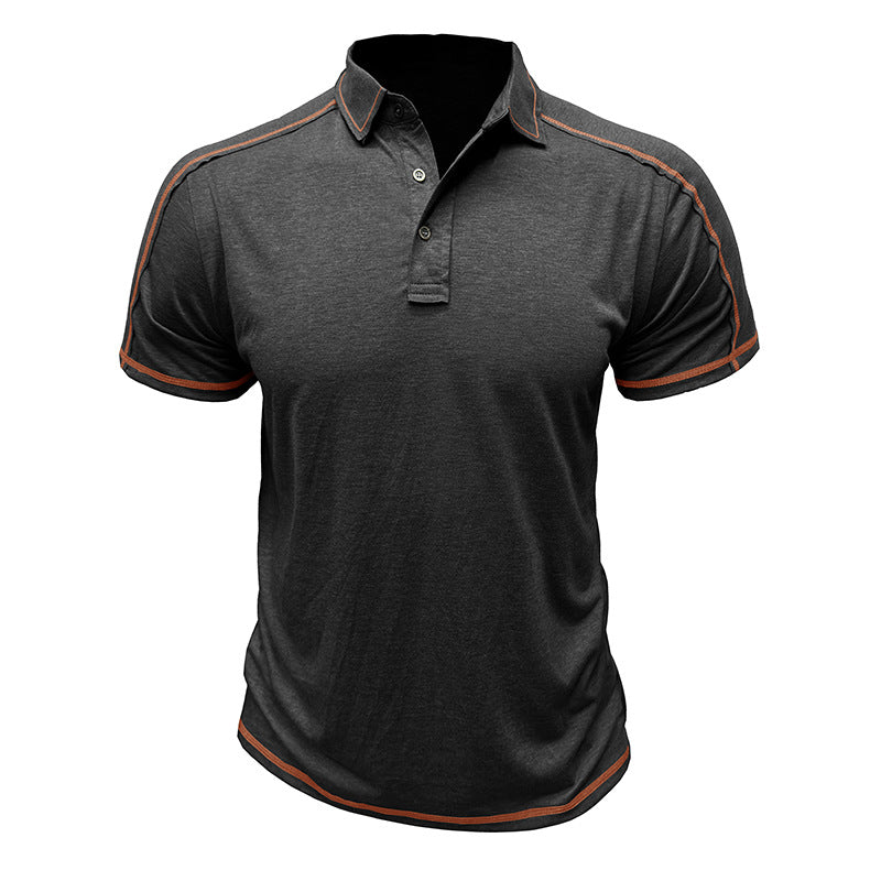 Herren Poloshirt mit modischen Kontrastnähten und atmungsaktivem Stoff Echoarchiv