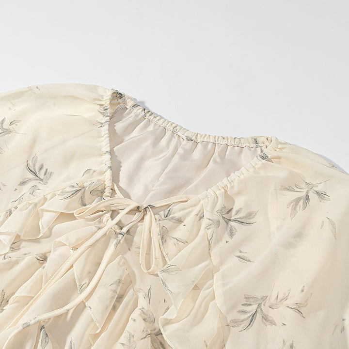 Damen Maxikleid mit eleganten Rüschendetails und floralem Druck Echo Archiv