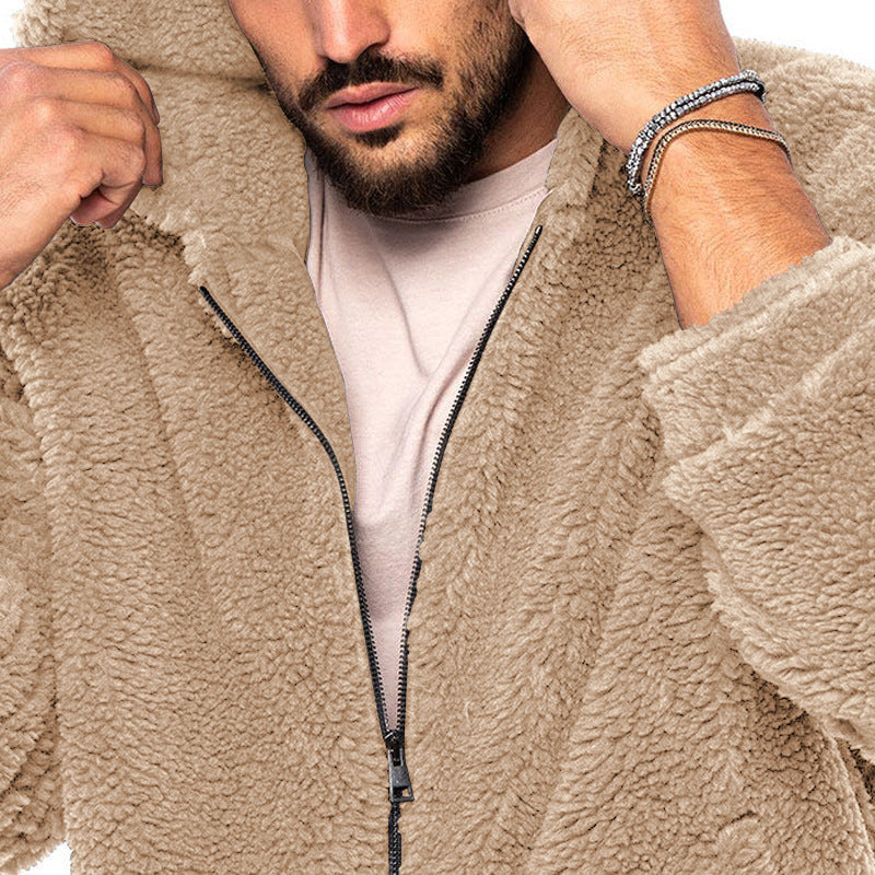 Herren Fleecejacke mit Kapuze und praktischem Reißverschluss Echoarchiv