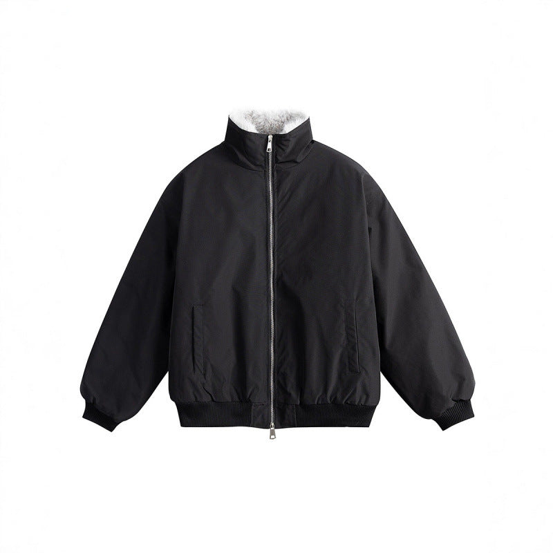 Damen Kurze Boxy-Steppjacke mit hohem Schalkragen, Teddykragen und elastischen Rippbündchen Echo Archiv
