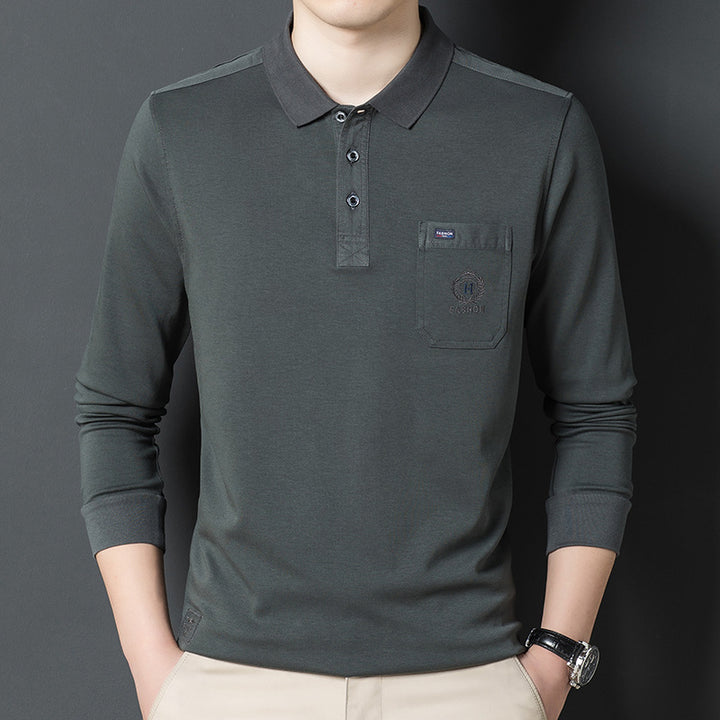 Herren Langarm Poloshirt mit eleganter Brusttasche Echoarchiv