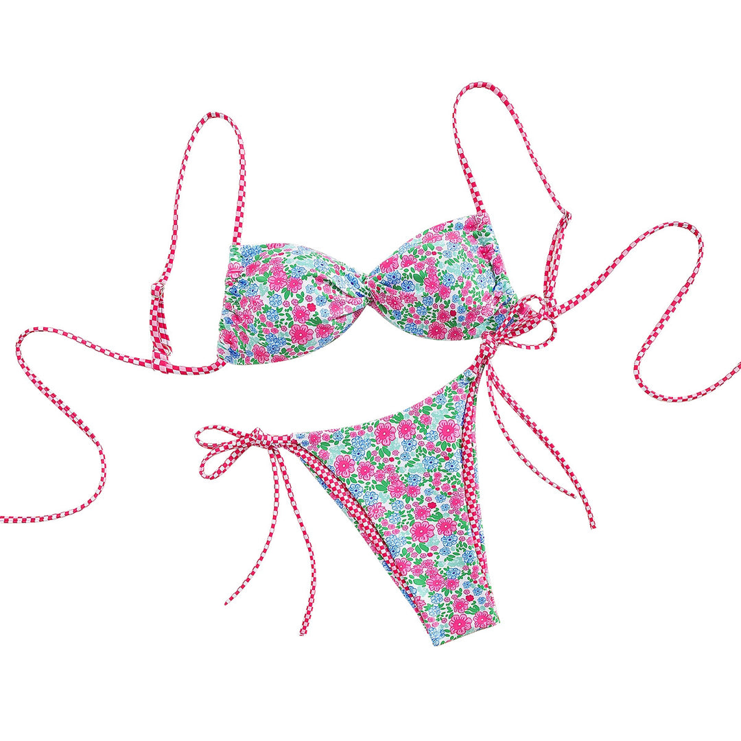 Damen Floral Bikini mit verstellbaren Bindegurten Echo Archiv