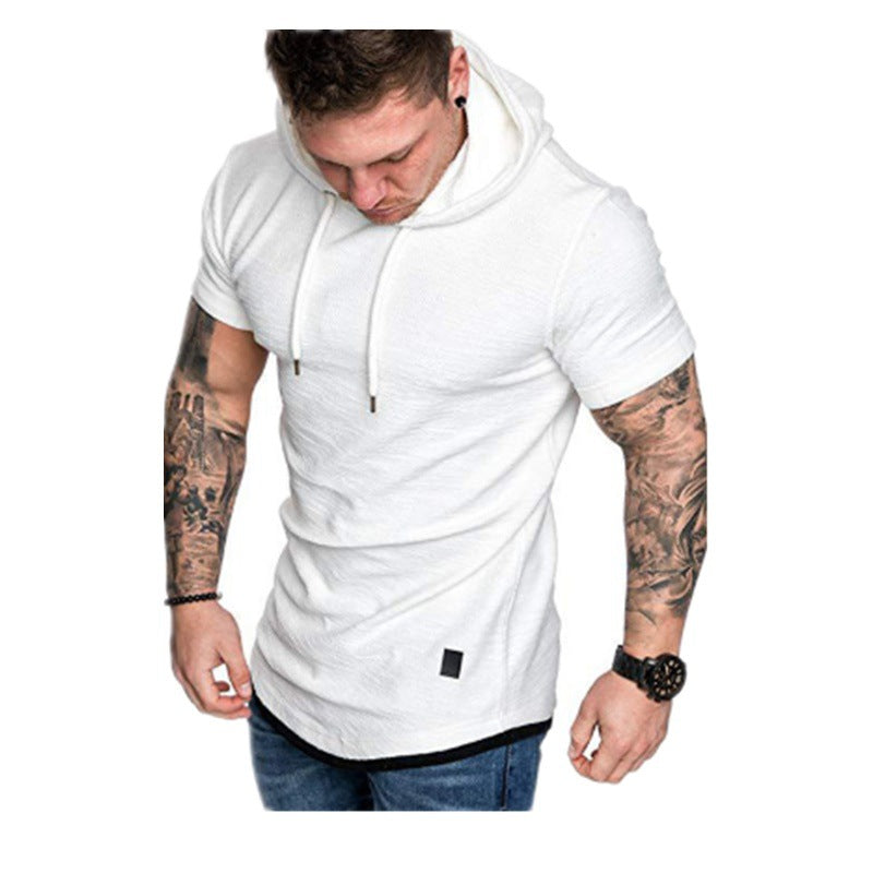 Herren Kurzarm Hoodie mit strukturiertem Design Echoarchiv