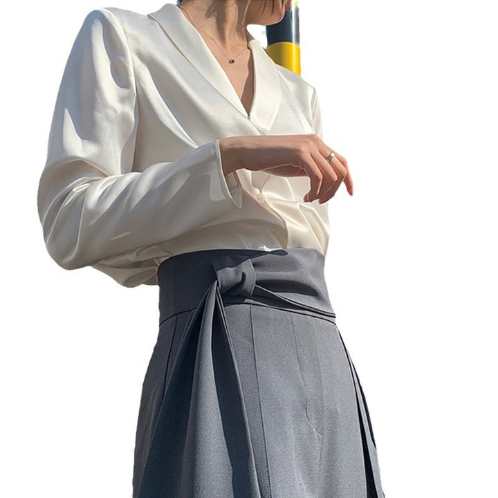 Damen Luxuriöses Satinbluse Echoarchiv