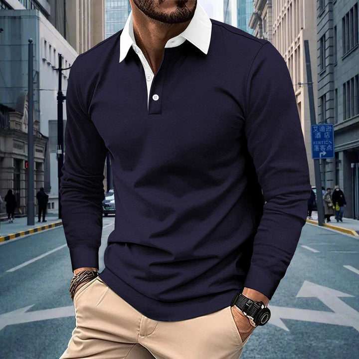 Herren Langarm Poloshirt mit klassischem Kragen Echoarchiv