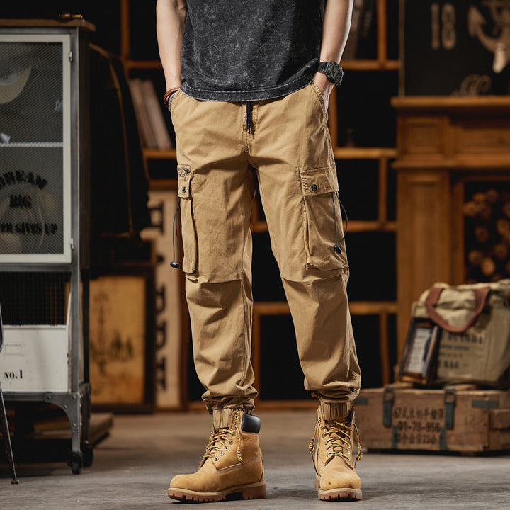Herren Multifunktionale Canvas-Cargohose im Jogger-Cut mit elastischem Tunnelzugbund und Mehrfachtaschen Echo Archiv