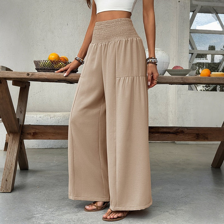 Damen Leichte Culotte-Hose mit elastischem Smokbund, weitem Bein und fließendem Sommerjersey Echoarchiv
