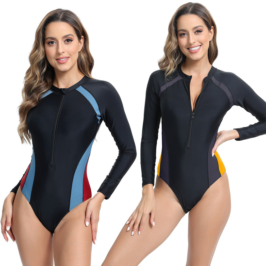 Damen Sportlicher Langarm Badeanzug Echo Archiv