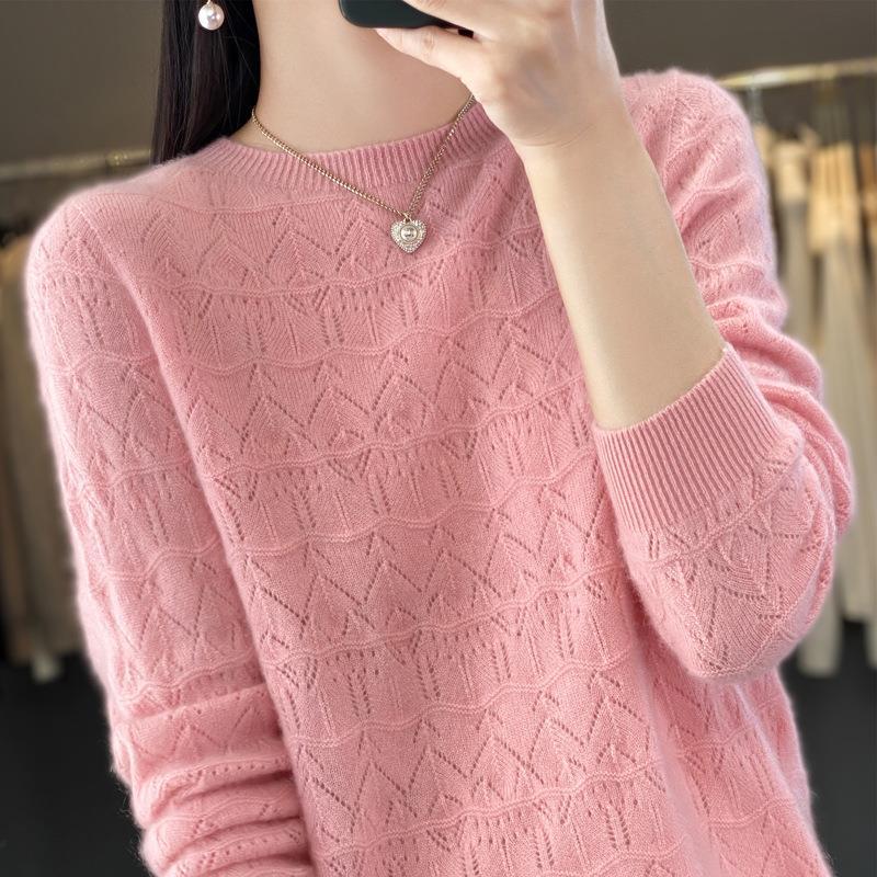 Damen Kuscheliger Feinstrickpullover mit Ajour-Diamantmuster und weiter Passform Echoarchiv