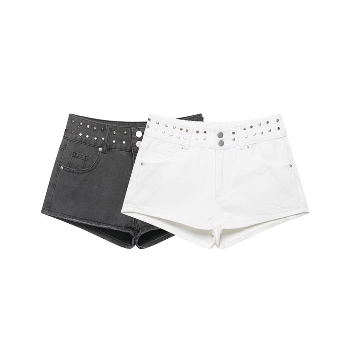 Damen stilvolle Shorts mit metallischen Details und hohem Bund Echo Archiv