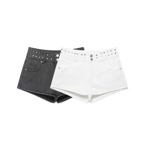 Damen stilvolle Shorts mit metallischen Details und hohem Bund Echo Archiv
