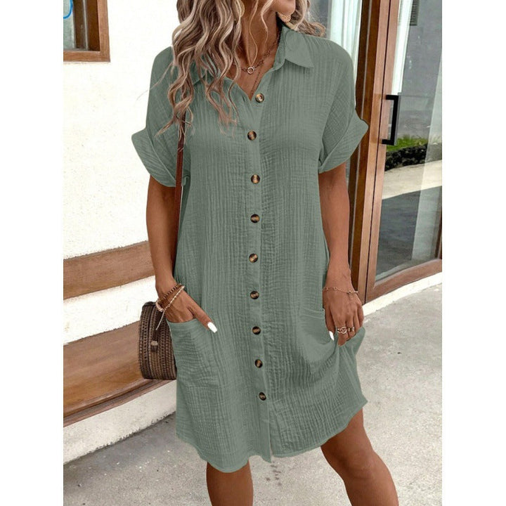 Damen Hemdkleid mit Knopfleiste und praktischen Taschen – Lunéa