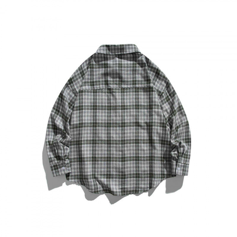 Unisex Oversize Karo‑Hemdjacke im Boxy‑Cut mit Brusttasche und abgerundetem Saum Echo Archiv