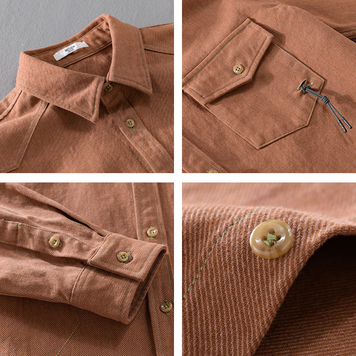 Herren Relaxed-Overshirt aus Baumwoll-Twill mit aufgesetzter Brusttasche Echoarchiv