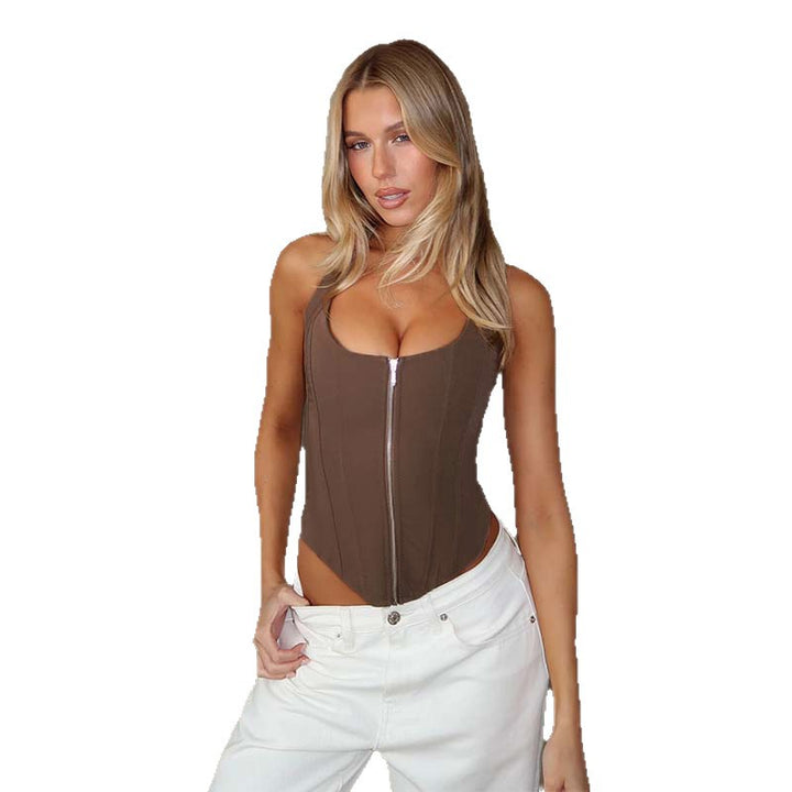 Damen Crop Top mit Reißverschluss Echo Archiv
