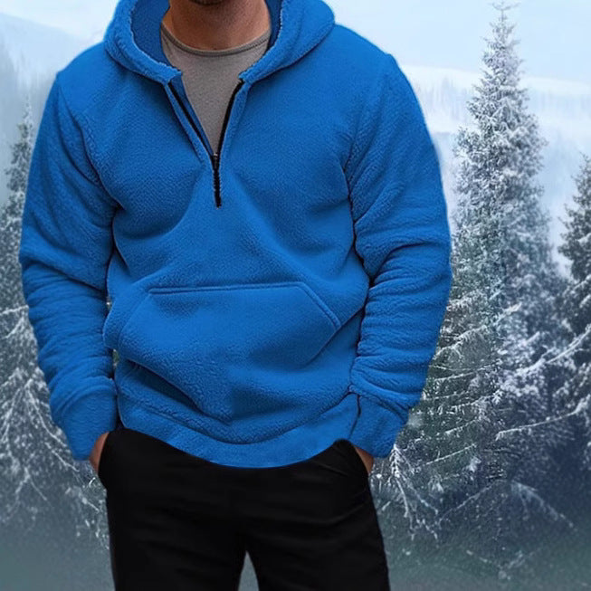 Herren Kuscheliger Fleece-Hoodie mit halblangem Reißverschluss Echoarchiv