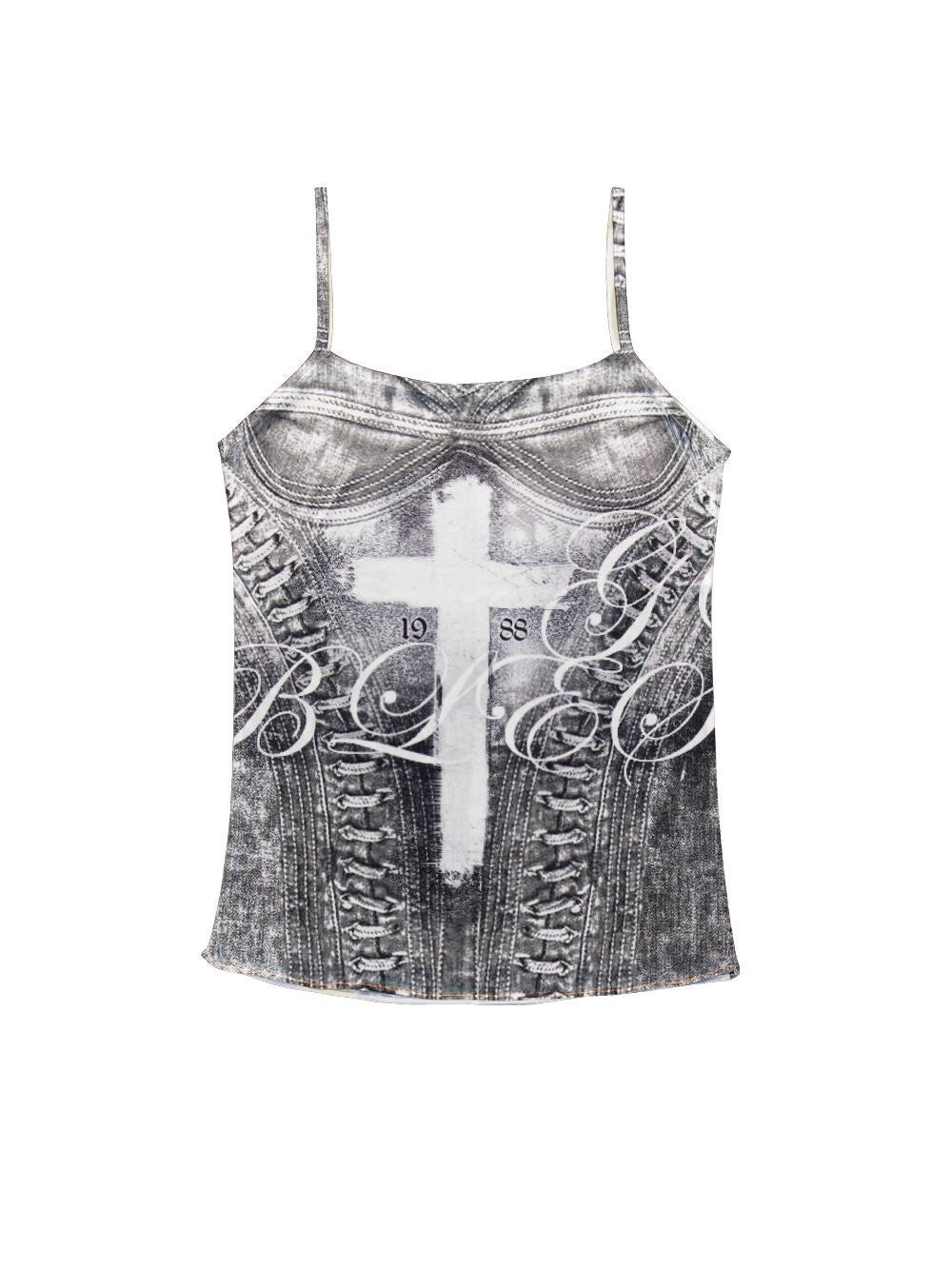 Damen Camisole-Top mit grafischem Druck und verführerischem Schnitt Echo Archiv
