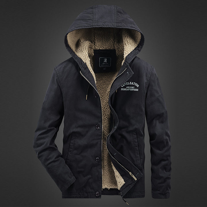 Herren Thermoisolierter Canvasparka mit vollem Sherpa-Innenfutter und Kapuze Echo Archiv