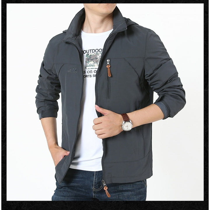 Herren Leichte Softshell-Outdoorjacke mit Kapuze, wind- und wasserabweisender Shell und Multifunktions‑Taschen Echoarchiv