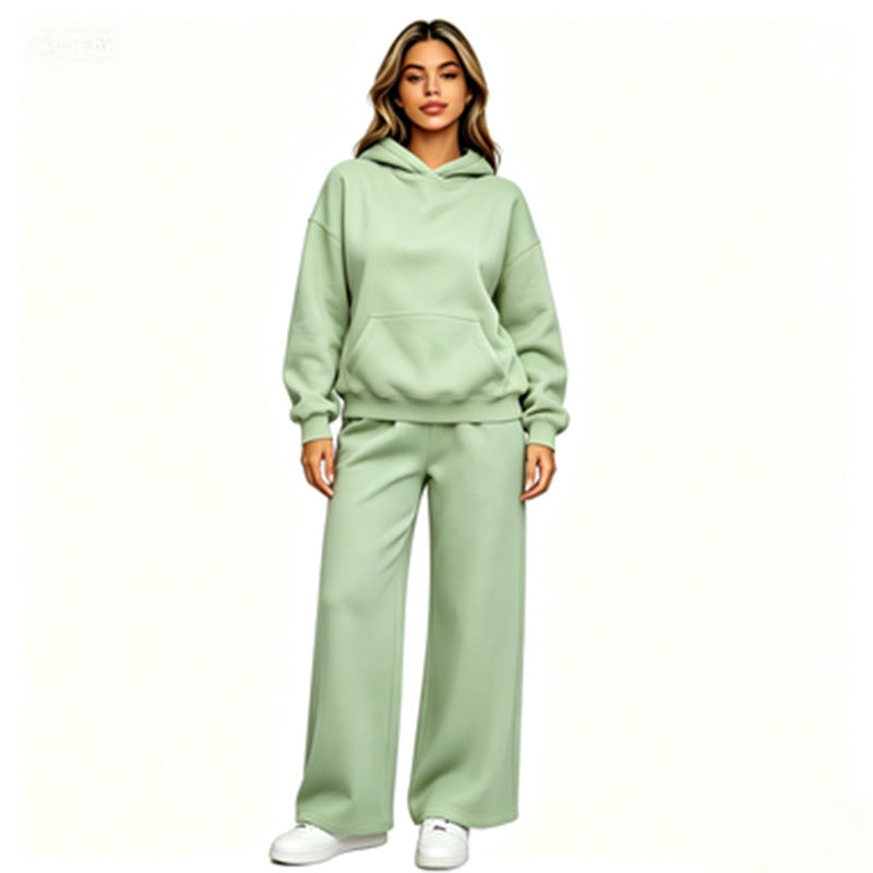 Damen Lässiger Kapuzenpullover mit weiten Hosen Echoarchiv