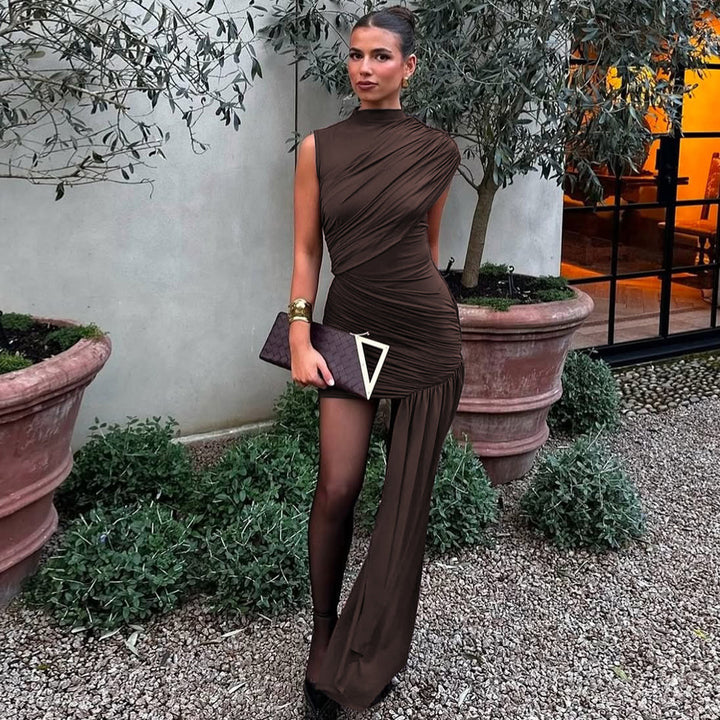 Damen Cocktailkleid mit asymmetrischem Schnitt und raffinierten Drapierungen Echo Archiv
