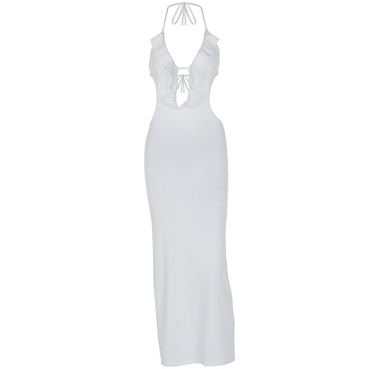 Damen Maxikleid mit Rüschendekor und figurbetontem Schnitt Echo Archiv