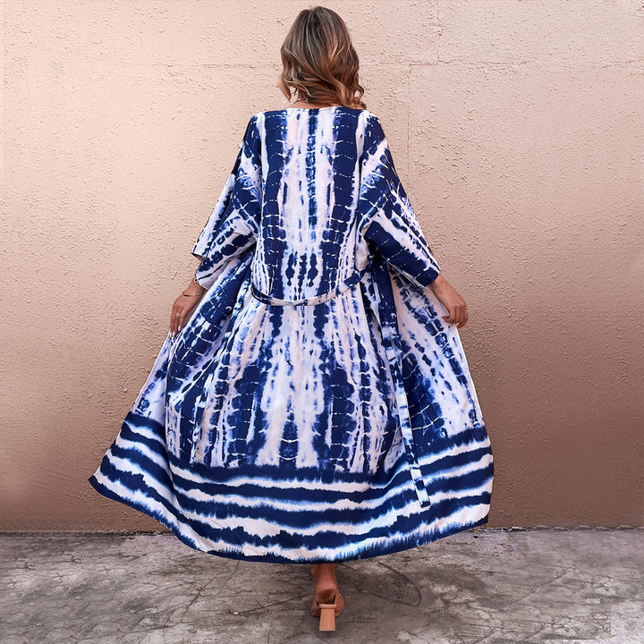 Damen Wickel-Kimono-Überwurf mit praktischem Bindegürtel Echo Archiv