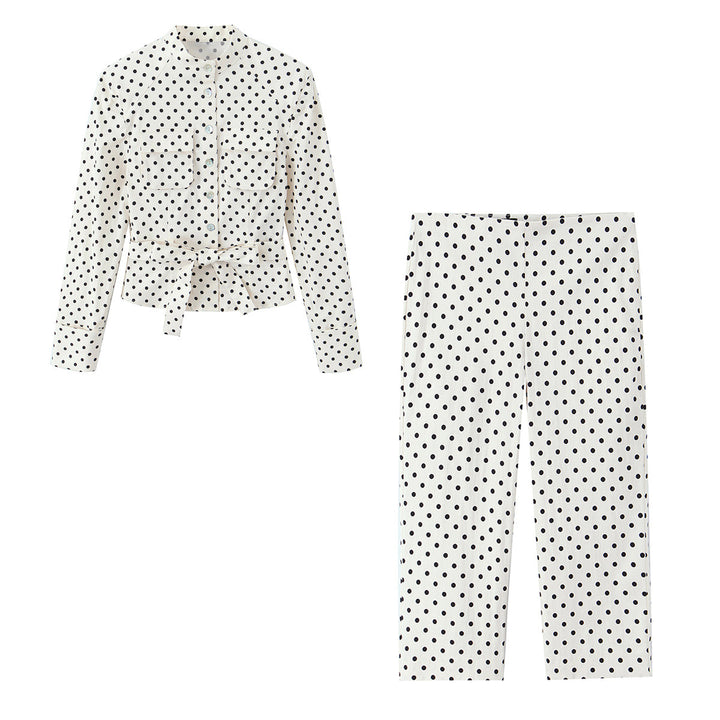 Damen Cropped-Palazzohose mit hoher Taille, weitem Bein und Punktemuster Echo Archiv