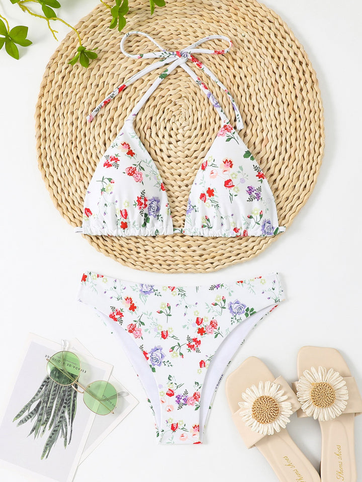Damen Bikiniset mit floralem Muster und Gingham-Design Echo Archiv