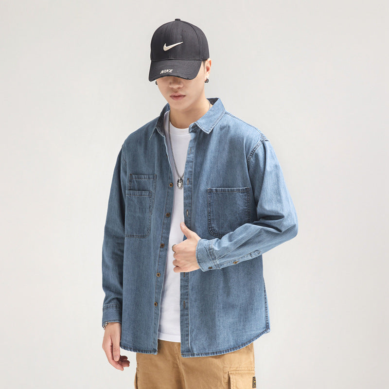 Herren lässiges Denim-Hemd Echoarchiv
