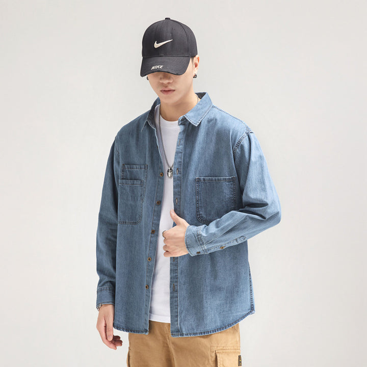 Herren lässiges Denim-Hemd Echoarchiv