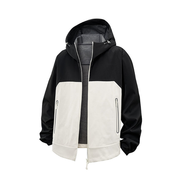 Herren Softshell-Outdoorjacke mit Kapuze, wasserabweisend und kontrastierenden Einsätzen Echo Archiv