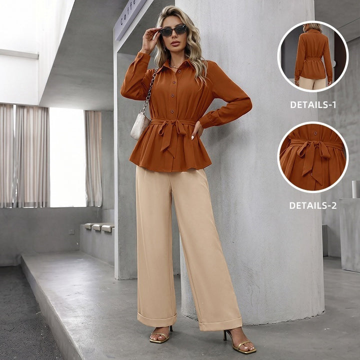 Damen Blusenset mit Taillengürtel und lässiger Passform Echo Archiv