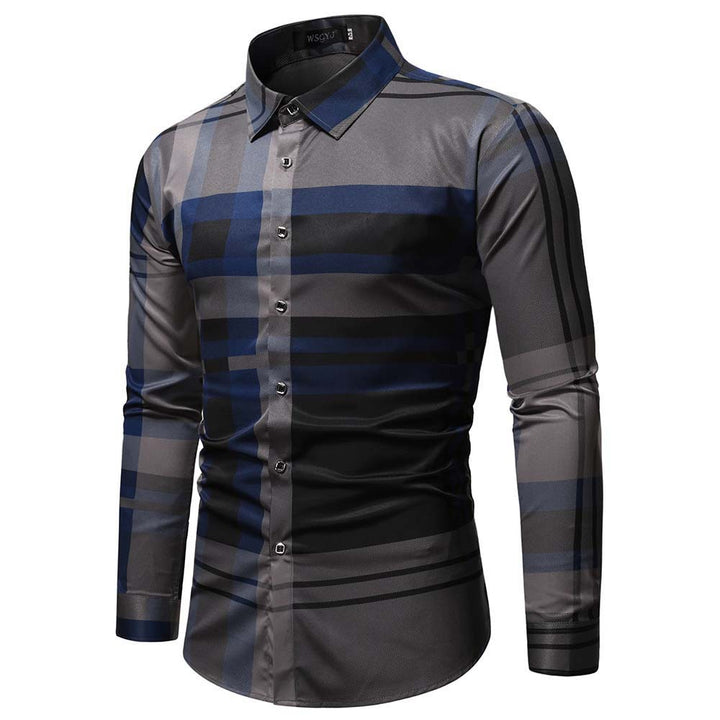 Herren Langarmhemd mit modernem Kariert Design und Slim-Fit Schnitt Echoarchiv