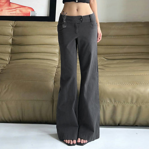 Damen Hochtaillierte Schlaghose aus Wollmix mit weitem Bein – Avélisse