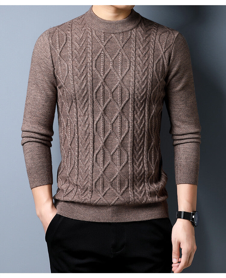 Herren Strickpullover mit strukturiertem Zopfmuster Echoarchiv
