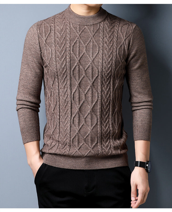 Herren Strickpullover mit strukturiertem Zopfmuster Echoarchiv